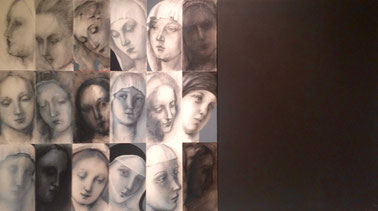 Virgin faces - Marta Czok, 2010 - acrylic and graphite on canvas