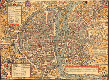  Plan de Paris de Belleforest vers 1550. Graveur Pierre Eskrich numericable.fr