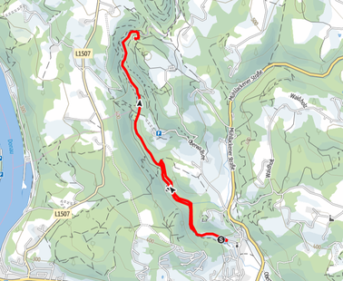 Route durch das Pesenbachtal auf den Kerzenstein