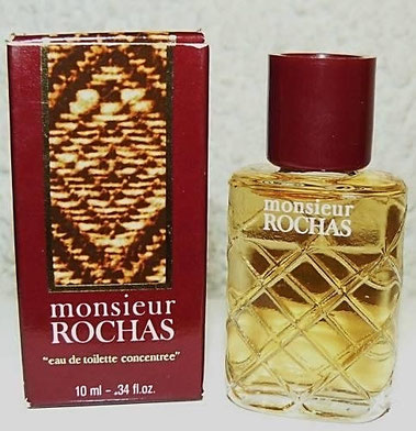 MONSIEUR ROCHAS - EAU DE TOILETTE CONCENTREE 10 ML - SERIGRAPHIE BLANCHE SUR LE FLACON