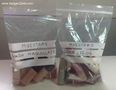 organiza las muestras de maquillaje por tipos - www.aorganizarte.com