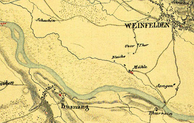 1835 floss die Thur weit von Weinfelden weg auf der Bussnanger Seite