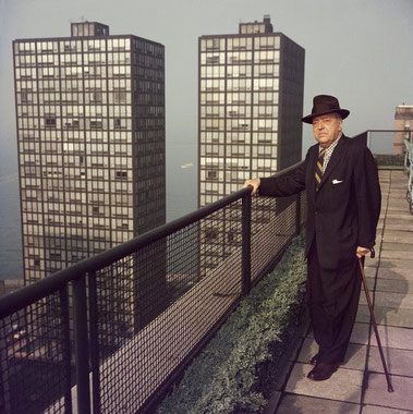 circa 1960: German born American architect Mies Van Der Rohe (1886 - 1969) on the rooftop of a skyscraper in Chicago. (Photo by Slim Aarons/Getty Images)