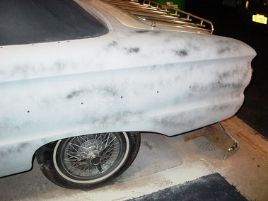 misted with black lacquer and block sanded