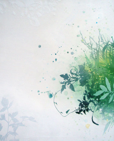 アクリル絵画　植物の絵　花束の絵　