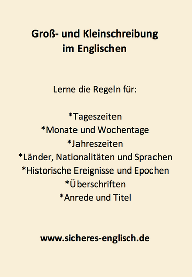 Groß- und Kleinschreibung Englisch