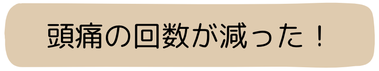 頭痛の回数が減った！