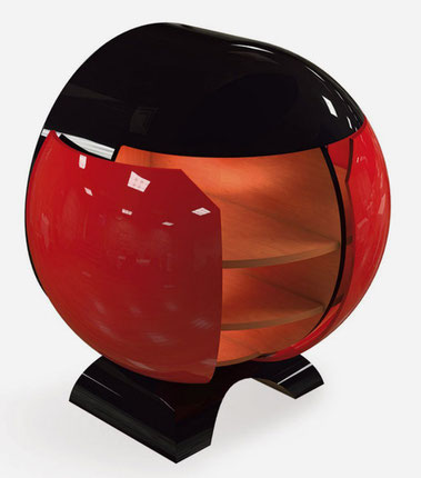 Pierre Cardin, bar Coccinelle, bois, laque, plexi, 2000