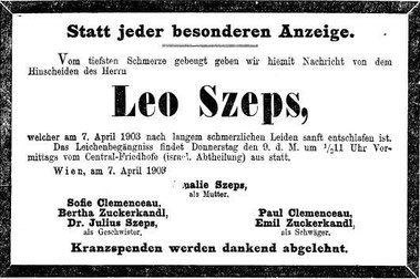 Todesanzeige Leo Szeps