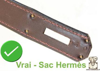 Vintage strap:   On old models, there was no seam at the end of the strap. trunk hermes bag