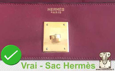 Two-line  marking   HERMES PARIS   On certain Hermès bags from the end of 1968