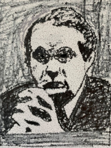 Zeichung von Marcel Hepp. Bild: Zeichnung von Timo Mäule, angelehnt an eine Fotografie.**