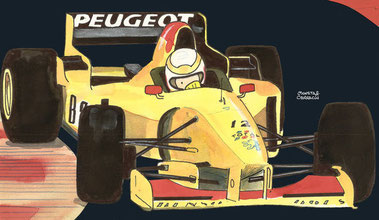 Martin Brundle by Muneta & Cerracín. Cuarta posición de Martin Brundle del B&H Total Jordan Peugeot con su Jordan 196 - Peugeot V10 en el LXVII Gran Premio d'Italia de 1996