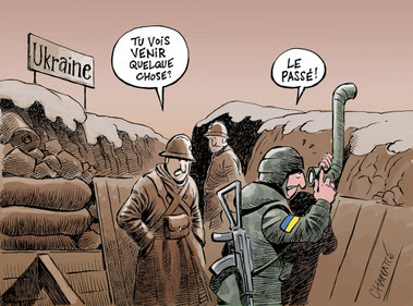 "L'option du pire en Ukraine" (Dessin de Chappatte in Le Temps, 22/02/2022, DR)