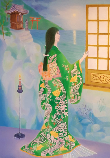 Rote Kerze und Meerjungfrau (ein japanisches Märchen von Mimei Ogawa) 50x70cm