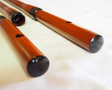 オリジナル横笛（木製）継ぎ管LowD管　笛頭