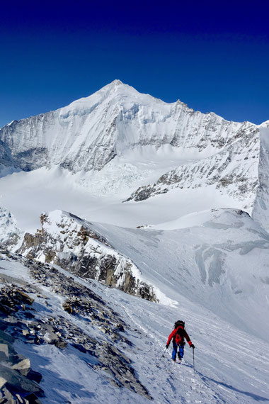 Skitour, Skihochtour, Turtmanntal, Brunegghorn, Turtmannhütte, Brunegg Gletscher, Weisshorn, Weishorn Nordostwand, Weisshorn Nordgrat