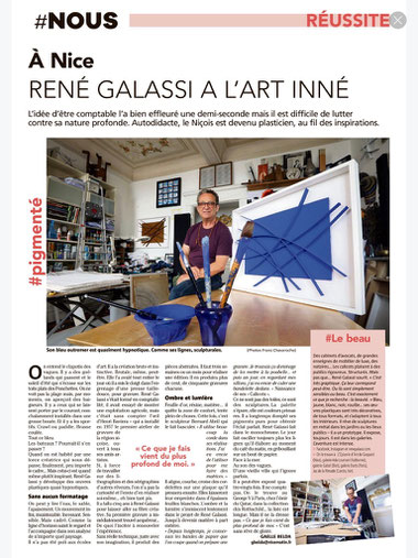 René Galassi, grand choix d'oeuvres, best art gallery, artiste nicois, bas relief, travail du papier