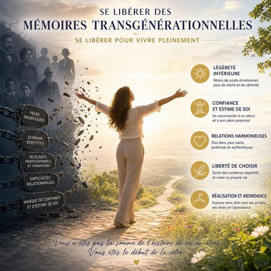 Séance de libération de Mémoires transgénérationnelles- En cabinet à Polliat (proche de Bourg-en-Bresse dans l'Ain), à Sallenôves proche de Annecy en Haute Savoie, Ecully proche de Lyon dans le Rhône - ou a distance - Roger Raymond.fr