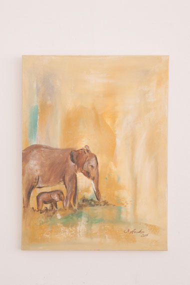 Well guarded.. in the rain, 60 x 80 cm, 2017
