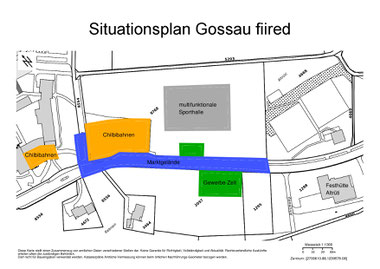 Festaktivitäten auf dem Gossauer Berg: Situationsplan des Dorffestes "Gossau fiired". Bild: zvg
