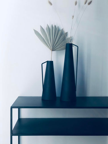 vase noir mat ; vase fleurs séchées ; webshop déco Belgique