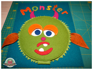 Quiet book Monsterbuch Spielbuch Nähbuch Activity buch Softbook Reisespielzeug Nähanleitung Schablonen ein Spielbuch nähen