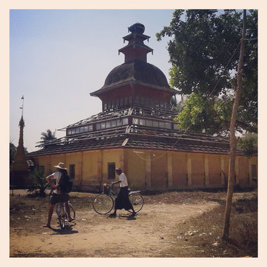 En vélo avec Sempie, Pathein, Birmanie, 07.02.2014