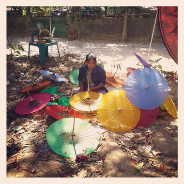 Pathein Ti (ombrelles de Pathein), Pathein, Birmanie, 07.02.2014