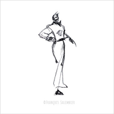 dessin de mode-observateur-admirateur-visiteur-dandi-francois-salembier-croquis-sketch-mime-danseur-