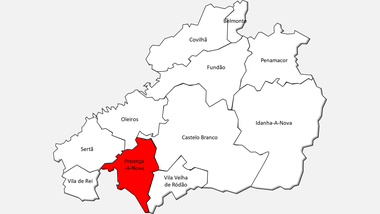 Localização do concelho de Proença-a-Nova no distrito de Castelo Branco