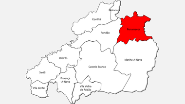 Localização do concelho de Penamacor no distrito de Castelo Branco
