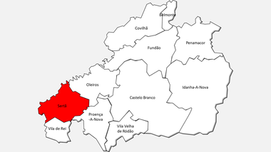 Localização do concelho da Sertã no distrito de Castelo Branco