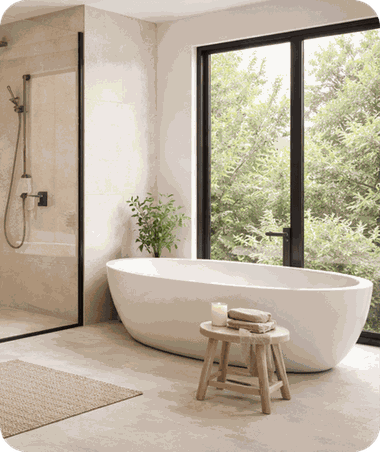 Japandi badkamer