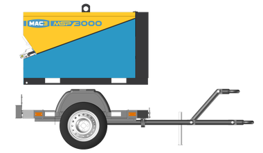 COMPRESOR PORTATIL DE MCI, DIESEL, 25 HP, 105 ACFM, 7,10