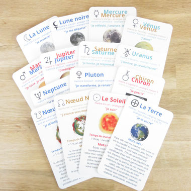 Jeu livré dans son pochon organza - réalisation ceciliastrologue