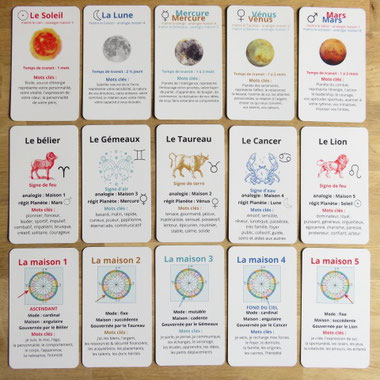 Jeu livré dans son pochon organza - réalisation ceciliastrologue