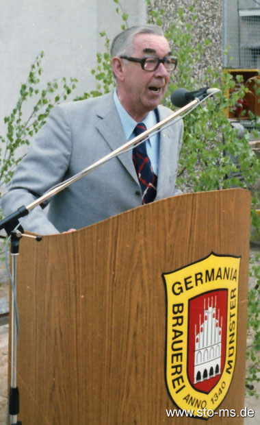 Theo Breider beim Richtfest des Erweiterungsbaus der Germania-Brauerei - Foto Alfred Kaup