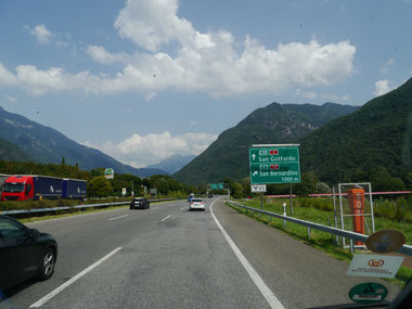 Auf der A2 kurz vor Bellinzona... Gotthard? Bernardino?