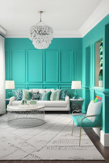 Tipps zur Integration eines Relaxsessels im türkisen Wohnzimmer, inklusive Design-Ideen, Farbkombinationen und praktischer Beratung.