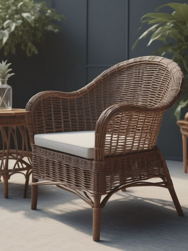 Korbmöbel Ratgeber 2025: Materialien wie Rattan, Weide, Bambus, Auswahl, Stil und Pflege für Haus, Balkon und Garten, leicht, robust, oft nachhaltig produziert.
