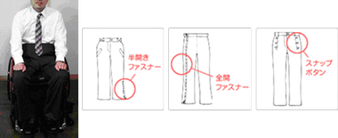 ユニバーサルズボン（宮城県の施設との共同開発）