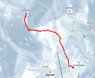 Route von der Postalm auf das Wieslerhorn