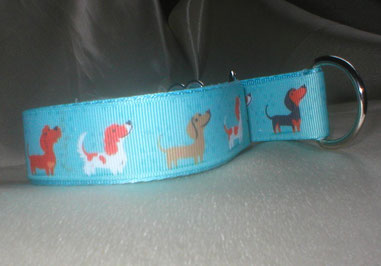 Hlsband, Hund, Zugstopp, eisblau, 2,5cm breit, Hunde