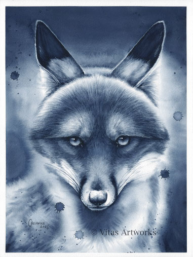 zeitloses Aquarellbild von einem Hirsch - Original Kunstwerk