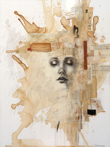 © Conni Altmann, "Der Schutzgeist", Mixed Media auf Sperrholz, 60 x 80 cm