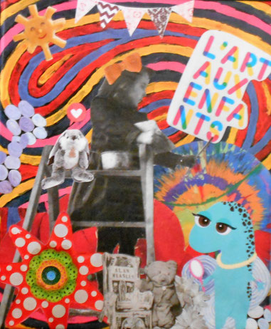 Collage tableau sur toile L'art aux enfants