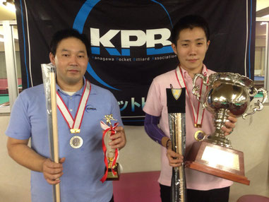 左：2位丸岡良輔、右：優勝小川徳郎　※写真は全てKPBA