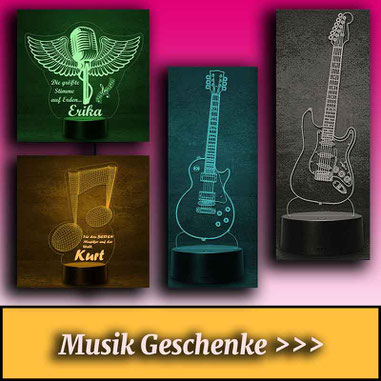 Musik Instrumente 3D 2D Led Lampen Geschenke für Hochzeit Geburtstag Kinder Taufe Nachtlicht personalisierte Fotogravur Fotogeschenke