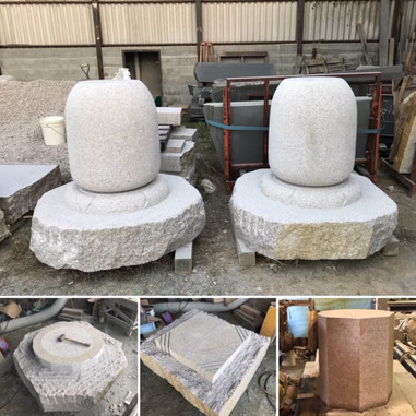 万成石灯篭自社加工